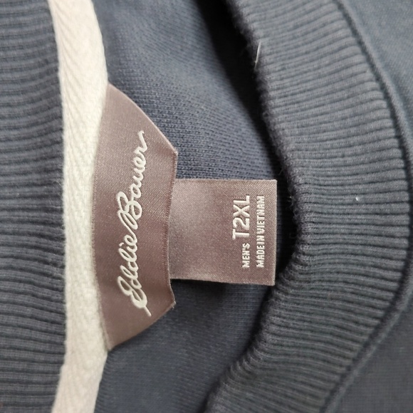 Eddie Bauer Crewneck Sweater Mens Size 2XLT XXLT Blue Cotton Casual Work Wear - Picture 4 of 11
